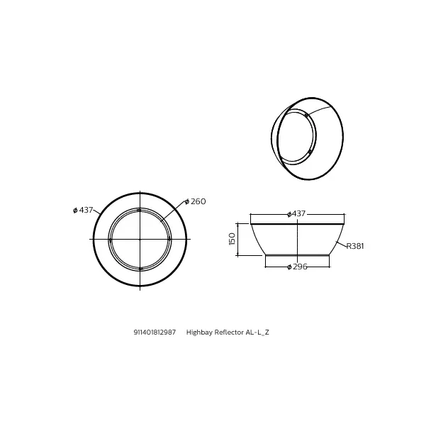 Akcesorium Ledinaire Oprawa Highbay Reflector AL-L_Z gw. 9,11402E+11 PHILIPS