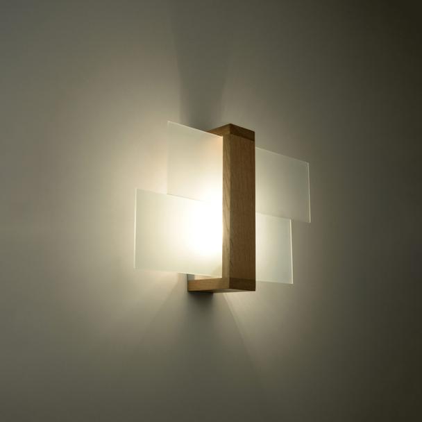 Sollux Kinkiet FENIKS 1 naturalne drewno SL.0077