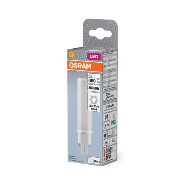 Lampa DULUX D E LED FR 13 ECG, AC mains 6W 840 G24q-1
