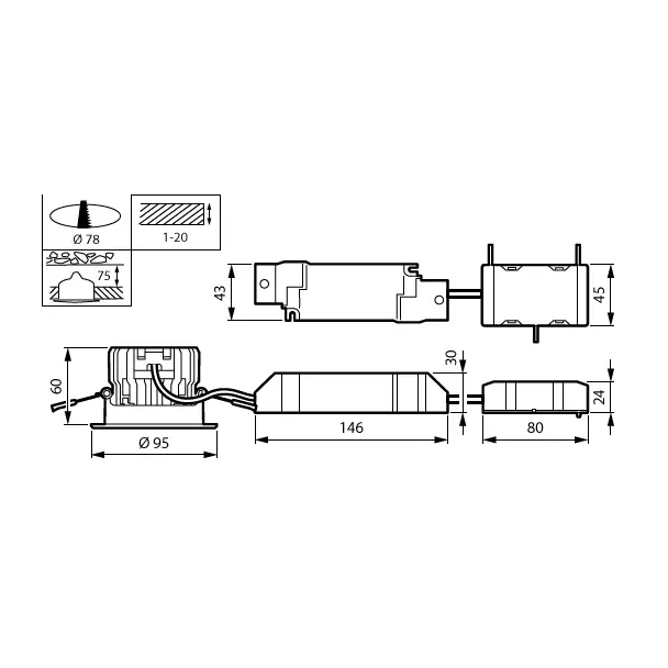 Oprawa sufitowa Downlight typu Spot LED 12W 1280lm IP20/44 3000K barwa ciepła ściemnialna LED12-WB-/ 9,11402E+11 PHILIPS
