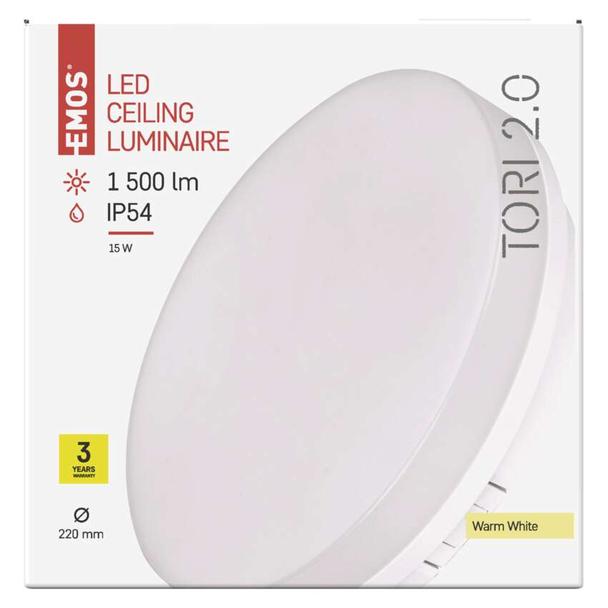 Oprawa LED okrągła Tori 15W IP54 ciepła biel ZM4121 EMOS