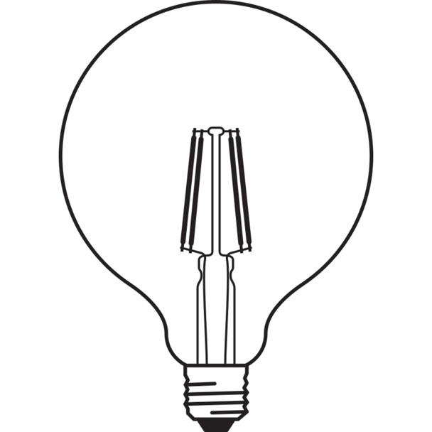 Lampa LED Vintage 1906 dim CL GLOBE125 Filament szkło przezroczyste GOLD 55 dim 7W 825 E27