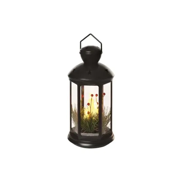 Lampion 1 LED świeczki czarny 35 cm 3x AAA vintage IP20 DCLV15 EMOS