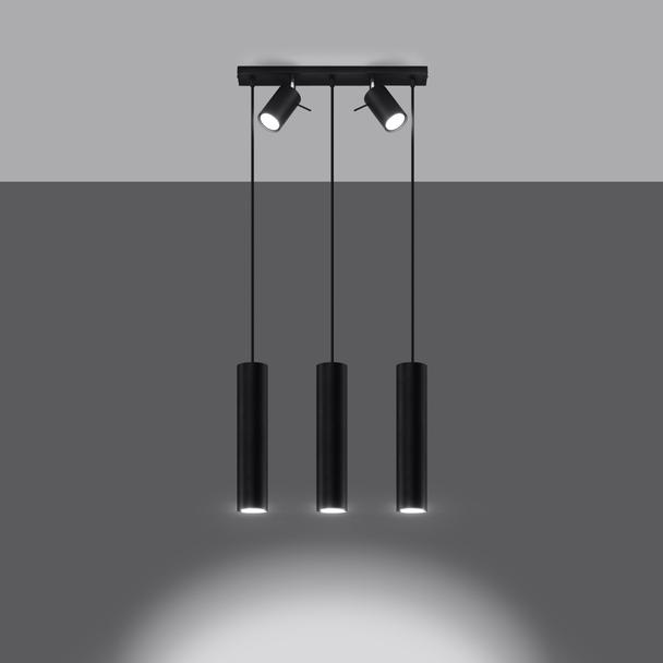 Sollux Lampa wisząca RING 3 czarny SL.1099