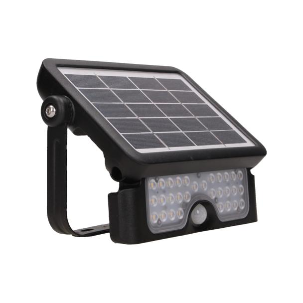 LUX LED 5W, naświetlacz solarny z czujnikiem ruchu 500lm, IP65, 4000K, 2x1500mAh, czarny AD-SL-6108BLR4 ORNO