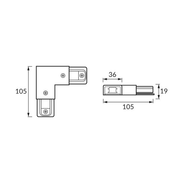Łącznik do szynoprzewodów CONNECTOR PS230V L WHITE 04110 IDEUS