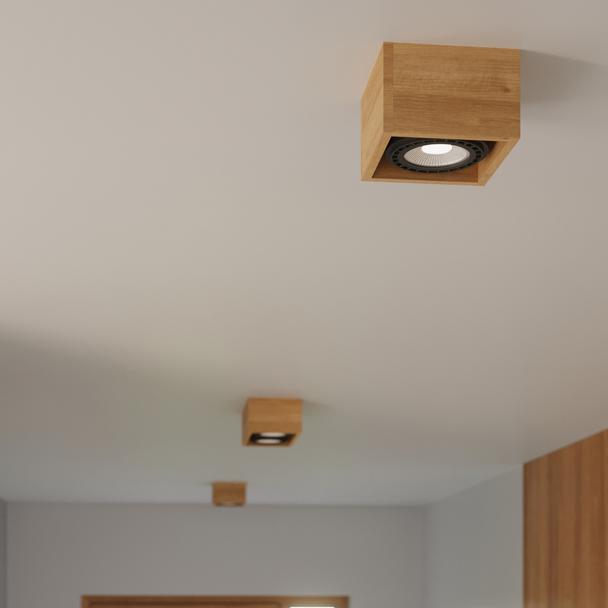Sollux Plafon QUATRO 1 naturalne drewno SL.0915
