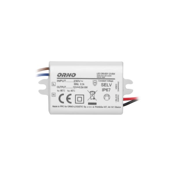 Zasilacz MINI do LED do puszki 12VDC 6W, IP67, 55/29,5/22mm OR-ZL-1630 ORNO