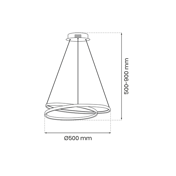 Lampa wisząca ring czarna LUCERO LED ML7948 Milagro