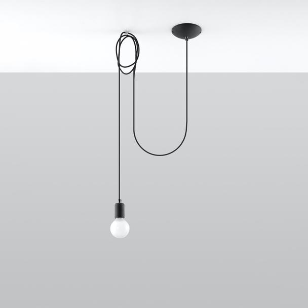 Sollux Lampa wisząca EDISON 1 LONG czarny SL.0369