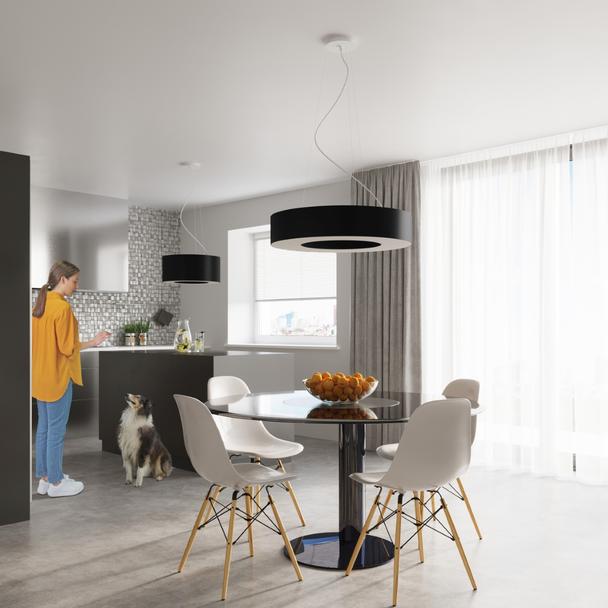 Sollux Żyrandol SATURNO SLIM 70 czarny SL.0754
