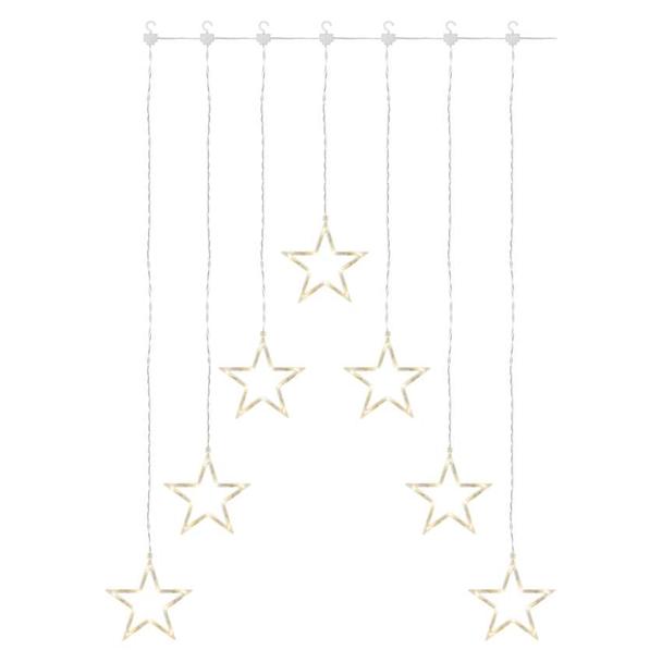 Lampki świąteczne kurtyna 70 LED sople gwiazdki 67x125 cm ciepła biel IP44 DCGW14 EMOS