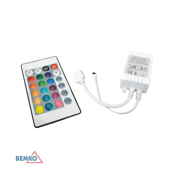 STEROWNIK LED IR 72W Z PILOTEM 24 PRZYCISKI RGB B44-IR-SRP-072-24-RGB BEMKO