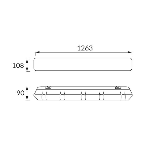 Oprawa pyłoszczelna do tub LED 2x36W IP65 HERMAN 02929 IDEUS