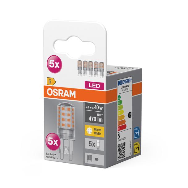 Lampa LED BASE SPECIAL PIN CL 40 non-dim 4.2W/827 G9 LEDVANCE - opk. 5 szt
