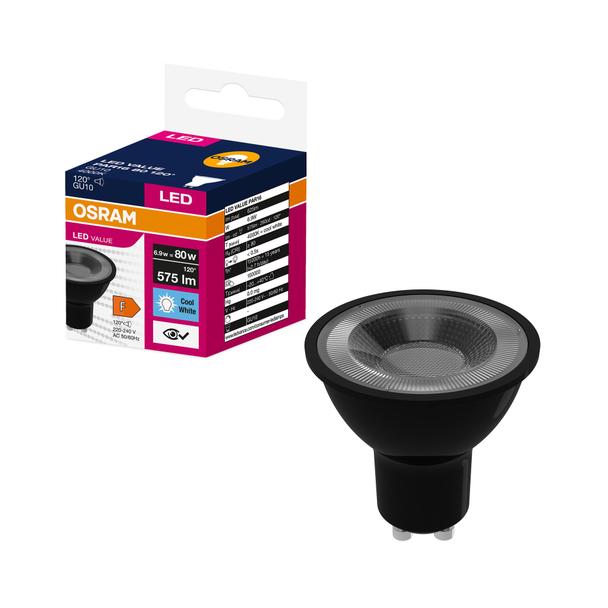 Lampa LED VALUE PAR16 80 120 6,9W/840 230V GU10 BK