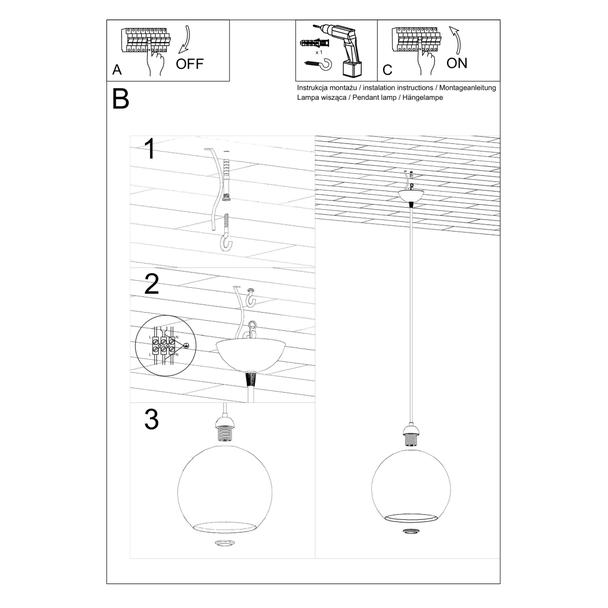 Sollux Lampa wisząca BALL transparentny SL.0248