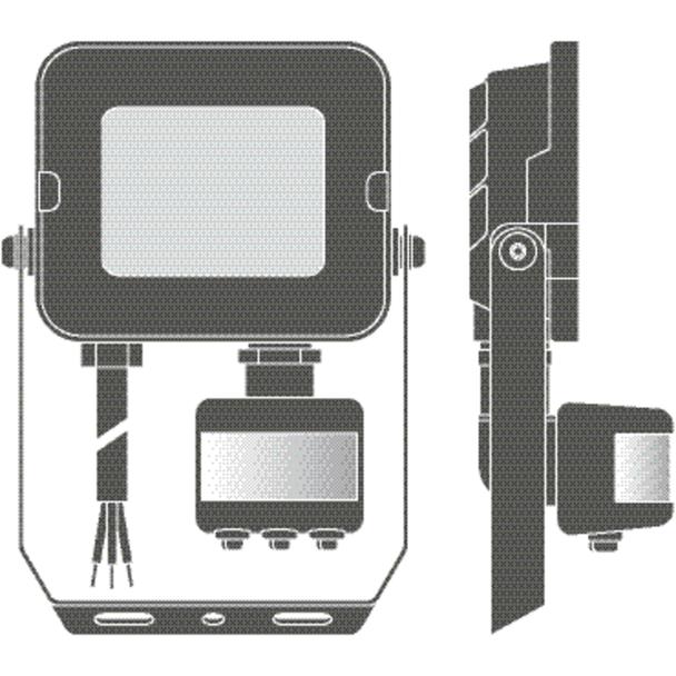 Naświetlacz FLOOD COMPACT SENSOR V 10W 840 SYM 100 black
