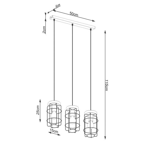 Sollux Lampa wisząca GOTTO 3L SL.1264