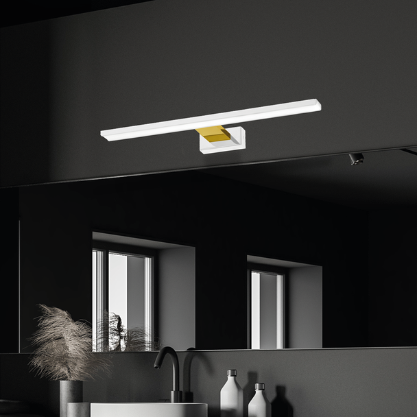 kinkiet łazienkowy LED Shine 13,8W 966lm 4000K biało/złoty IP44 ML7884 Milagro