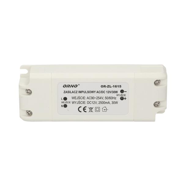 Zasilacz LED 12V DC 30W 2,5A IP20 OR-ZL-1615 ORNO