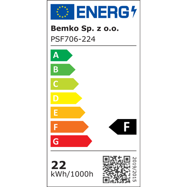 PLAFONIERA LED KATIA 22W 4000K 2000LM IP66 C36-PSF706-224 BEMKO