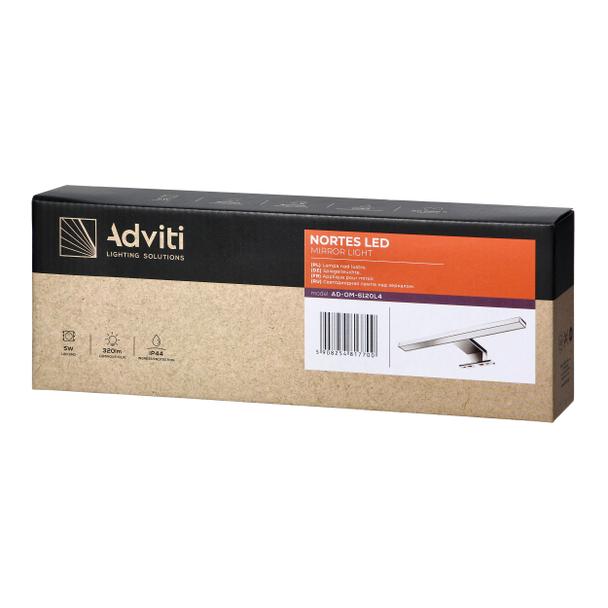 NORTES LED 5W, lampa nad lustro, 320lm, 4000K, dł. 30 cm, plastik AD-OM-6120L4 ORNO