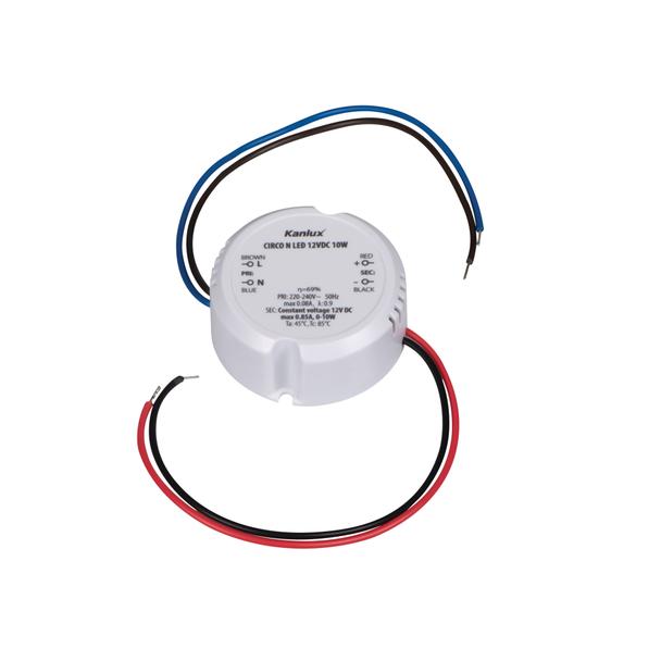 CIRCO N LED 12VDC 10W Zasilacz do puszki LED CIRCO N LED 12VDC 10W 12 DC max 850mA stałonapięciowy I 24242 KANLUX