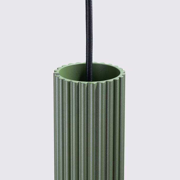 Sollux Lampa wisząca KARBON 3L zielona oliwka SL.1613