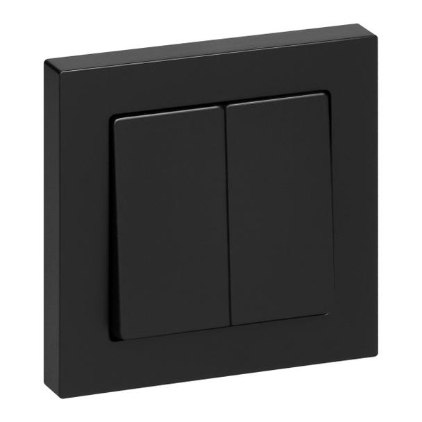 Łącznik podtynkowy świecznikowy z podświeleniem Malta, 10A, 250V, WP-2M/S, czarny mat FMS-101/P/B ORNO
