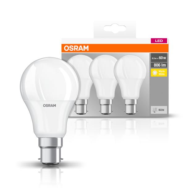 Lampa LED BASE Classic A60 8,5W/827 230V plastik B22D FS3 OSRAM