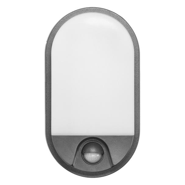 NEFRYT LED 10W, oprawa ogrodowa z czujnikiem ruchu, 800lm, IP54, 4000K, szara AD-OP-6110GLPMR4 ORNO