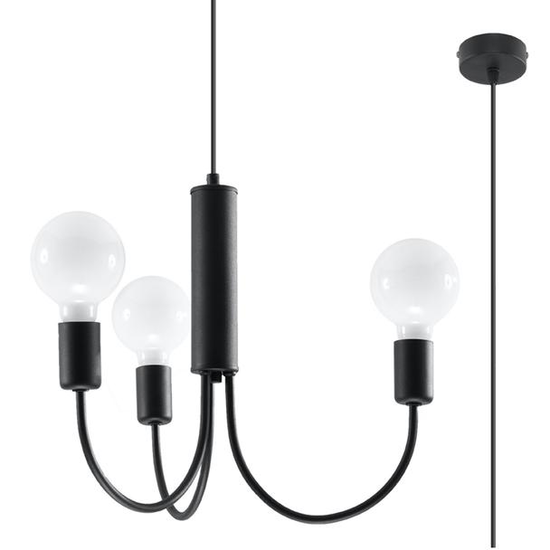 Sollux Żyrandol PICCOLO 3 czarny SL.0856