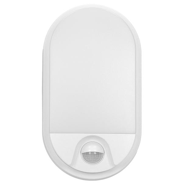 NEFRYT LED 10W, oprawa ogrodowa z czujnikiem ruchu 140st, 850lm, IP54, 4000K, biała AD-OP-6110WLPMR4 ORNO