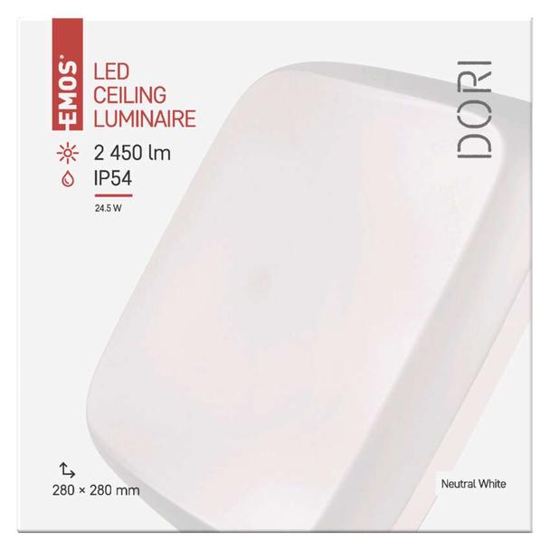 Oprawa LED kwadratowa DORI 24W IP54 neutralna biel ZM4314 EMOS