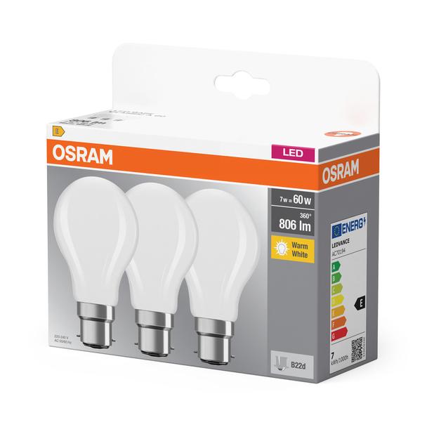 Lampa LED BASE Classic A60 6,5W/827 230V szkło matowe B22D FS3 OSRAM