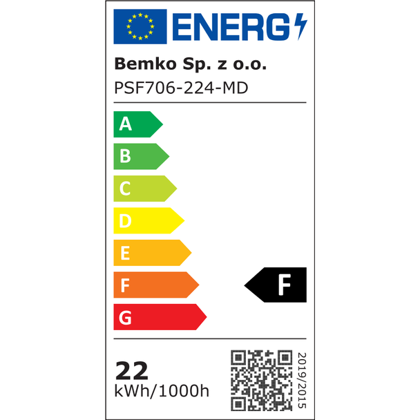 Plafoniera LED KATIA 22W 4000K 2000lm IP66 z czujnikiem mikr. z funkcją półcienia C36-PSF706-224-MD BEMKO