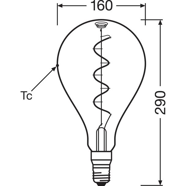 Lampa LED Vintage 1906 CL A160 Filament szkło przezroczyste SMOKE 12 non-dim 5W 818 E27