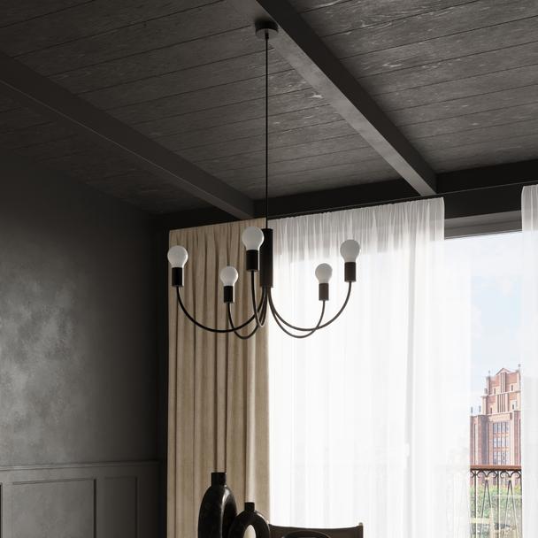 Sollux Żyrandol PICCOLO 5 czarny SL.0855