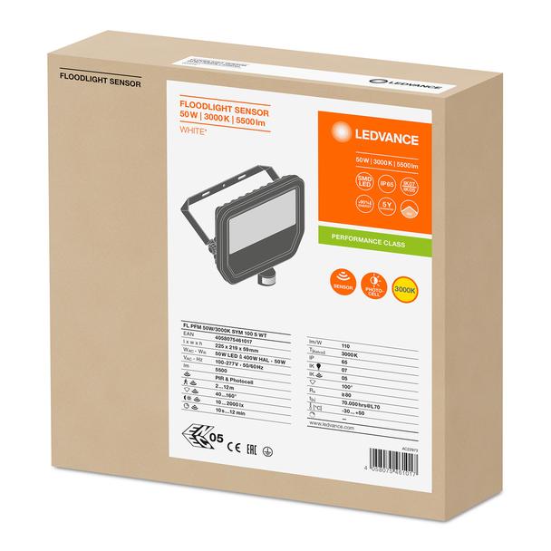 Naświetlacz FLOOD LED PERFORMANCE 50W 3000K SYM 100 SENSOR white