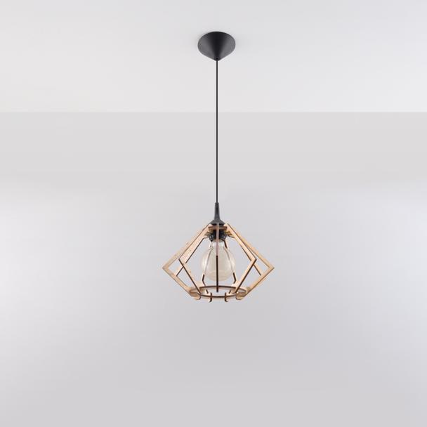 Sollux Lampa wisząca POMPELMO naturalne drewno SL.0393