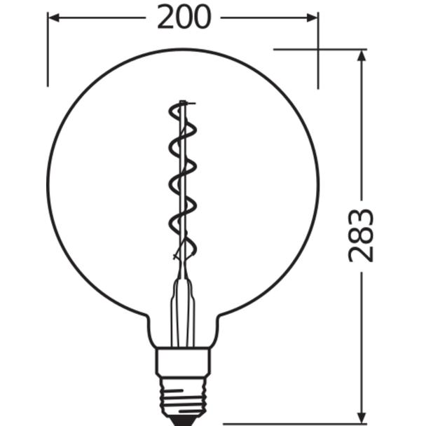 Lampa LED Vintage 1906 CL GLOBE200 Filament szkło przezroczyste GOLD 28 non-dim 5W 820 E27