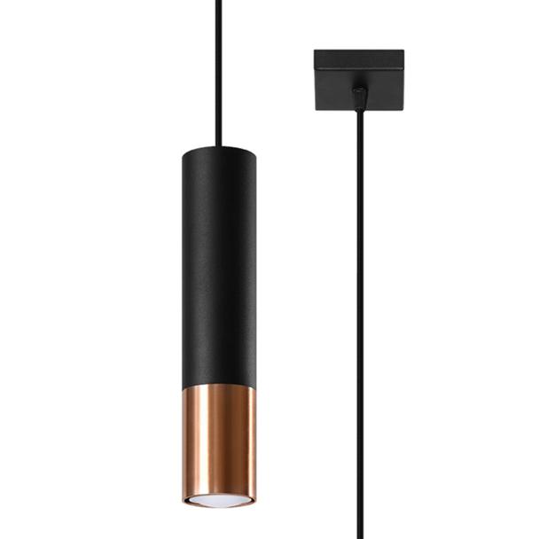 Sollux Lampa wisząca LOOPEZ 1 czarny/miedź