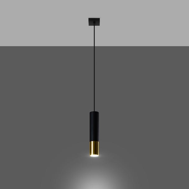 Sollux Lampa wisząca LOOPEZ 1 czarny/złoty SL.0952