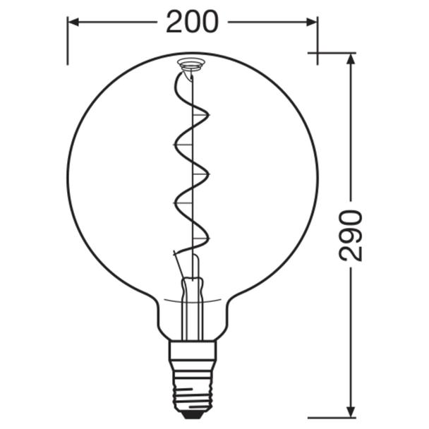 Lampa LED Vintage 1906 dim CL GLOBE200 Filament szkło przezroczyste GOLD 28 dim 5W 820 E27