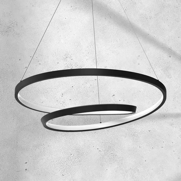 Lampa wisząca ring czarna LUCERO LED ML7948 Milagro