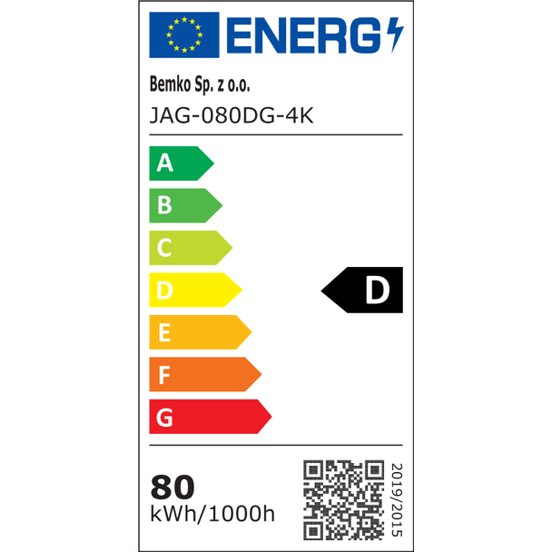 OPRAWA ULICZNA LED JAGER 80W 4000K 10400lm IP66 SZARA S-C82-JAG-080DG-4K BEMKO