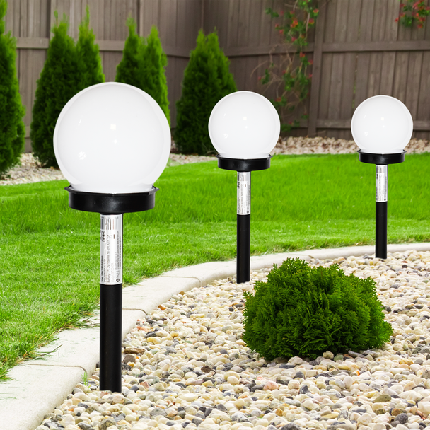 Lampa kula solarna ogrodowa wbijana LED 34cm EKO4826 Milagro