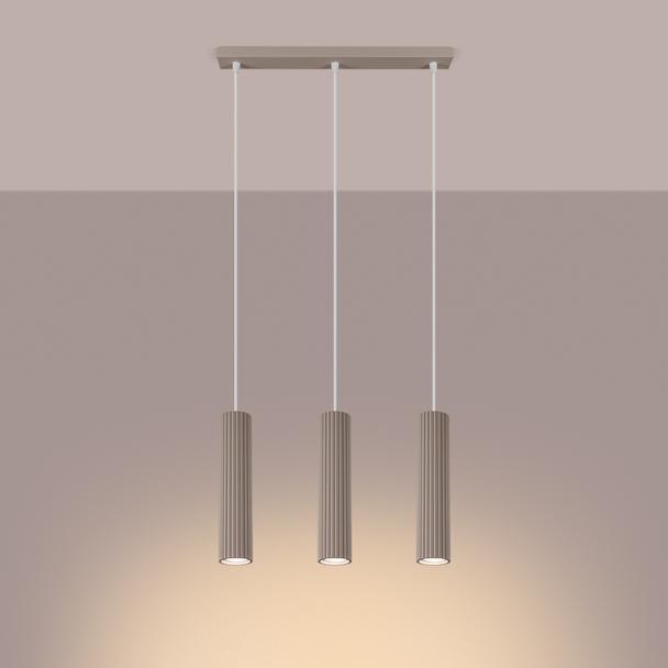SOLLUX Lampa wisząca KARBON 3L taupe ; SL.1774