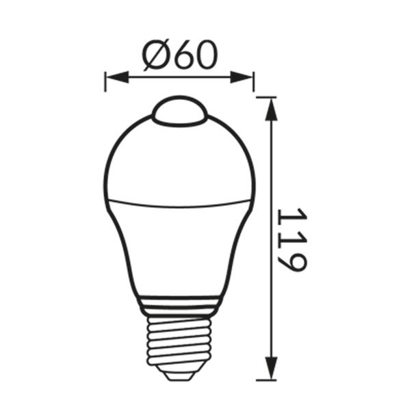 Żarówka LED E27 z czujnikiem ruchu neutralna 7W 810lm ERSTE 04767 IDEUS